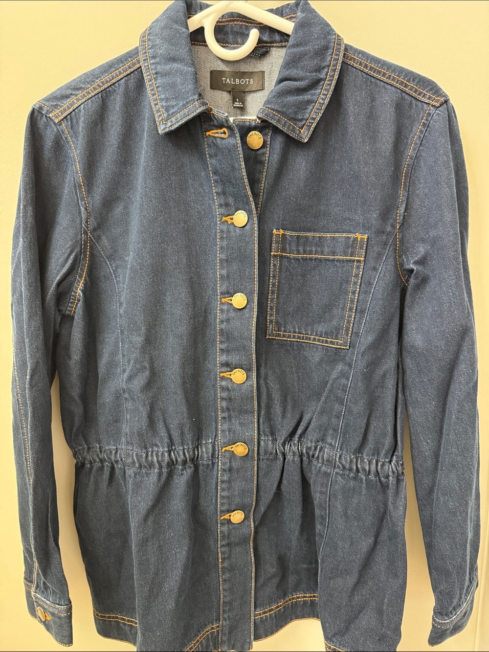 Talbots Dark Blue Denim Drawstring-Waist Jacket